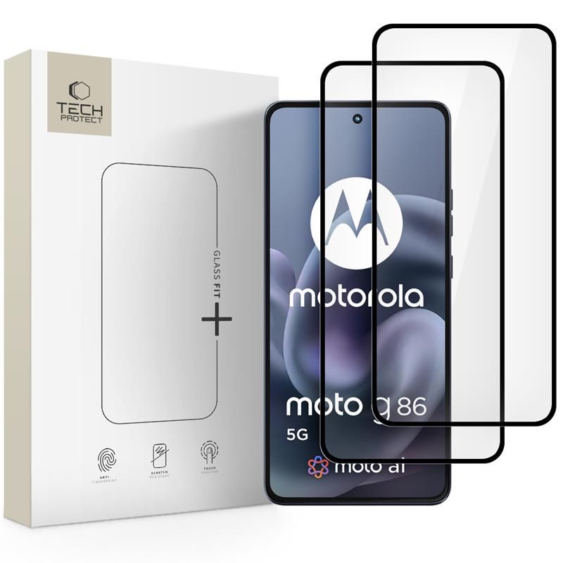 Hærdet Glas Tech Protect Glass Fit+ 2 Pack Motorola Moto G86 5 G / G86 Power 5 G Sort