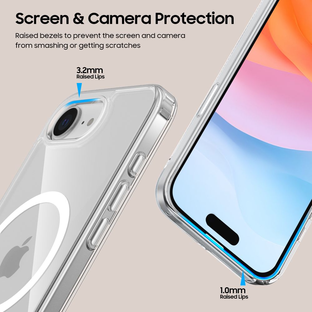 Tech Protect Flexair Hybrid Magsafe Iphone 16 E / 17 E Klar