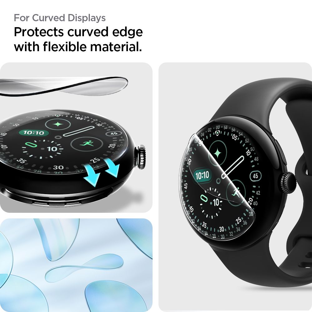Hydrogelfilm Spigen Elite Shield ”Ez Fit” 2 Pak Google Pixel Watch 3 / 4 / 5 (41 Mm) Klar