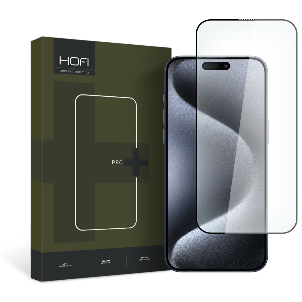 Hærdet Glas Hofi Glass Pro+ Iphone 15 Pro Sort