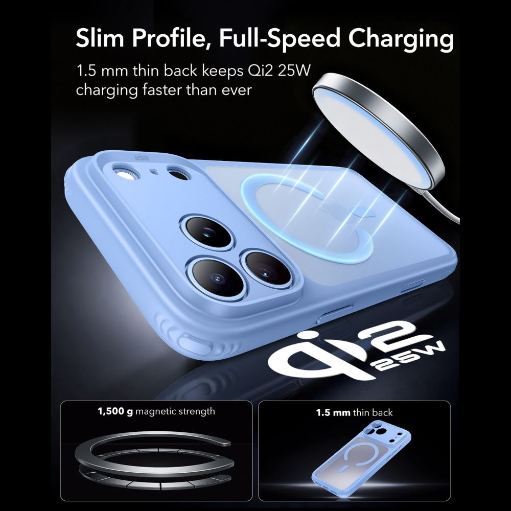 Esr Classic Hybrid Magsafe Iphone 17 Pro / 18 Pro Frosted Lysblå