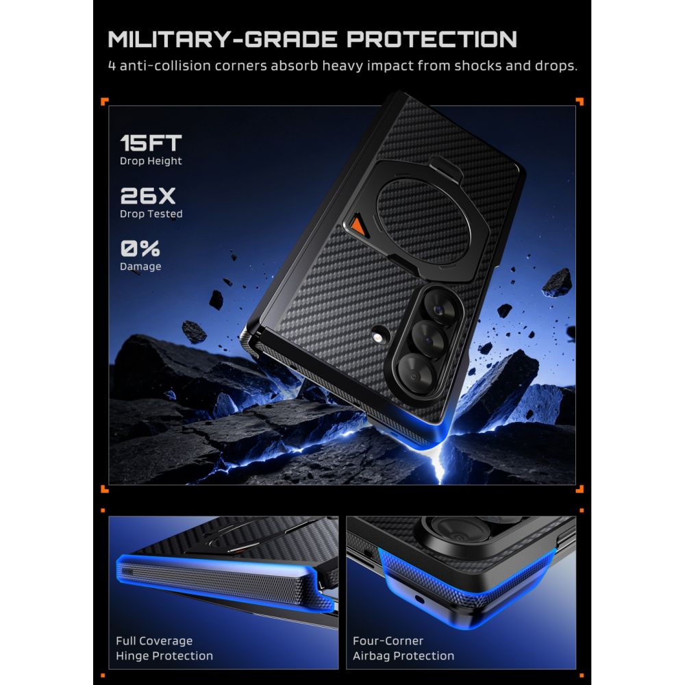 Supcase Ub Aero Magsafe 2 Sæt Galaxy Z Fold 8 Ultra Aramid Sort
