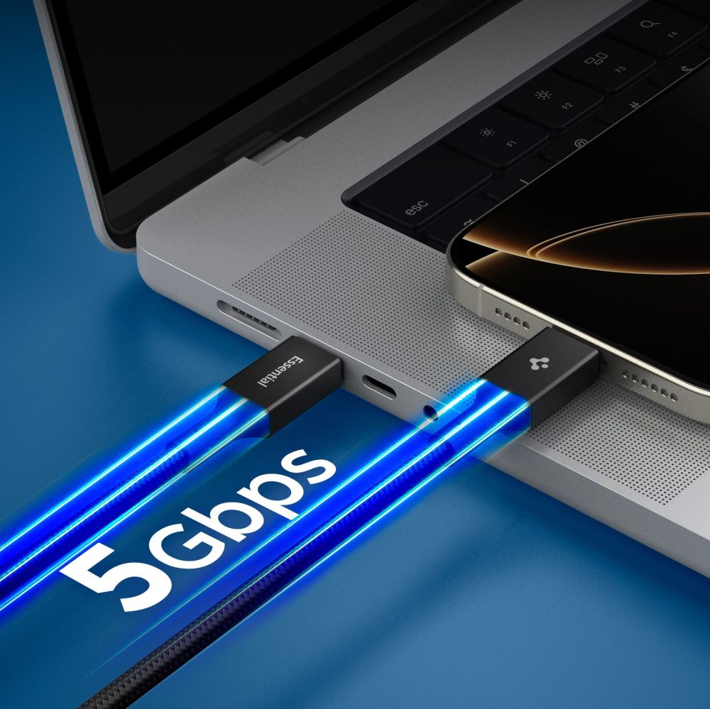 Spigen Eb10010 Cc Essential Usb C Kabel 100 W 100 Cm Sort