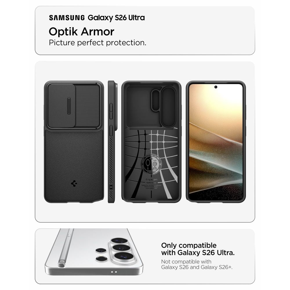 Spigen Optik Armor Galaxy S26 Ultra Sort