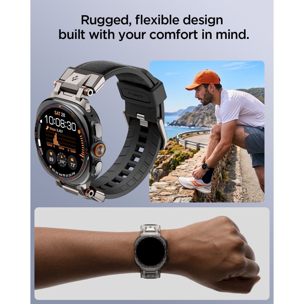 Spigen Durapro Armor Band Samsung Galaxy Watch Ultra 1/2 2024 2026 (47 Mm) Sort