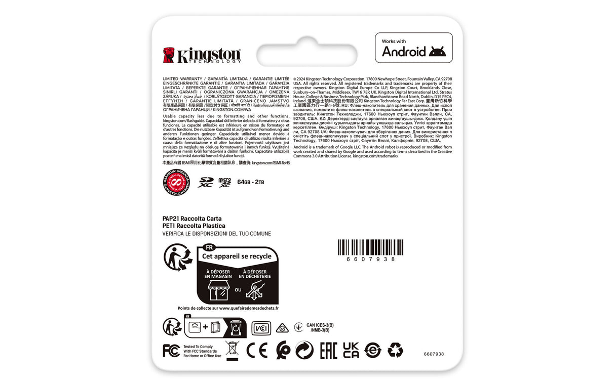 Kingston Technology 128 GB microSDXC Canvas Go! Plus Gen4 200R A2 U3, enkelt pakke uden ADP