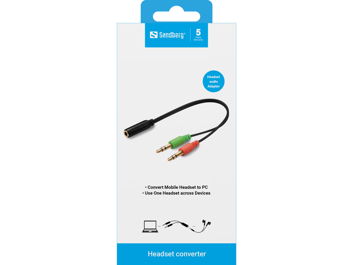Headset Converter Mobile to PC, Black
