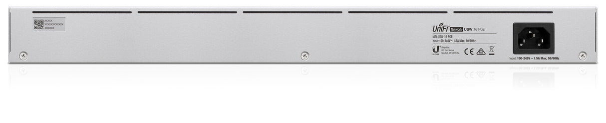 Ubiquiti UniFi 16-Port PoE Administreret L2/L3 Gigabit Ethernet (10/100/1000) Strøm over Ethernet (PoE) 1U Sølv