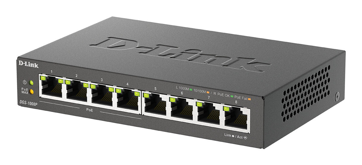 D-LINK 8-port 10/100/1000 Desktop Switch w/ 4 PoE Ports