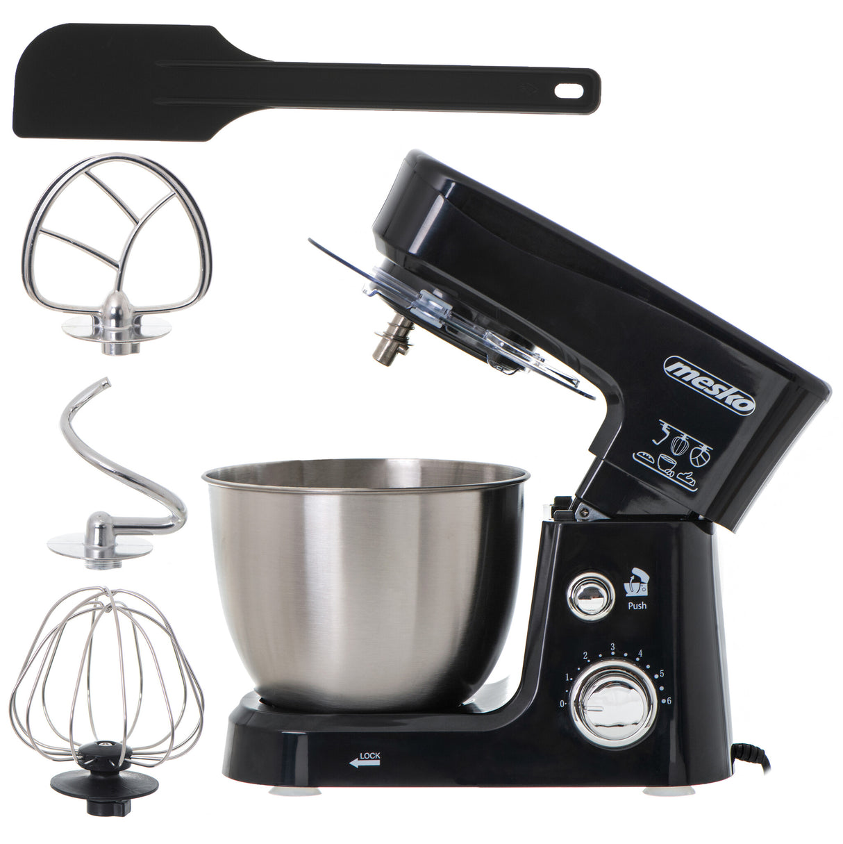 Mesko Home MS 4217 foodprocessor 1200 W 3,5 L Sort, Rustfrit stål