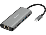 USB-C Dock HDMI+LAN+SD+USB,61W, White