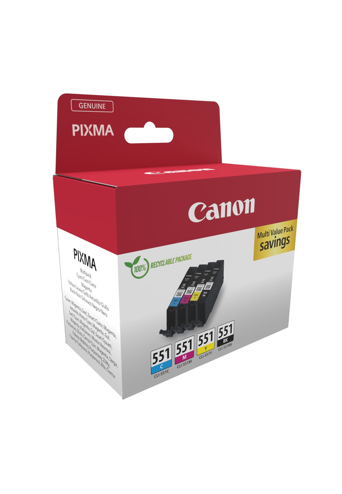 Canon 6509B015 blækpatron 1 stk Original Sort, Blå, Magenta, Gul