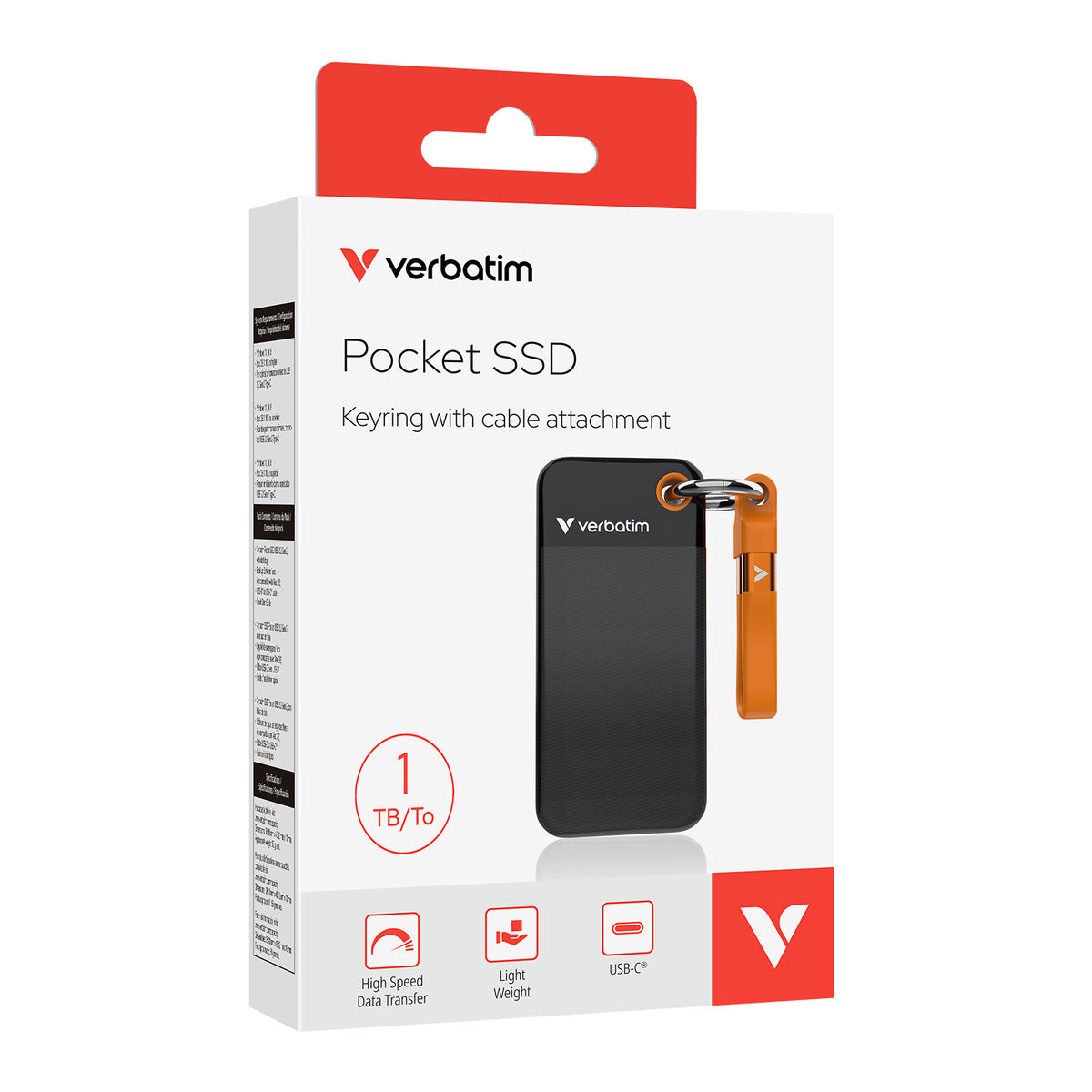 Verbatim Pocket SSD USB 3.2 Gen 2 1TB Black/Orange