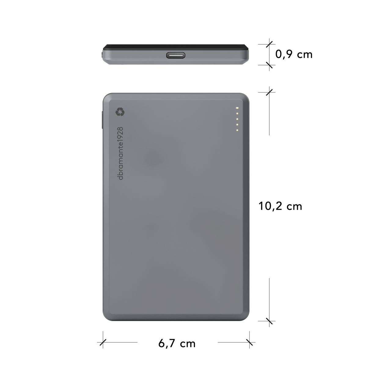 dbramante1928 re-charge 5000 mAh Trådløs opladning Grå