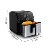 Tefal Easy Fry Mega EY855D10 frituregryde Enkelt 7,5 L Enkeltstående 2020 W Varmluftsteger Sort, Rustfrit stål