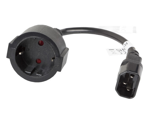 Lanberg CA-C14E-10CC-0018-BK el-ledning Sort 0,18 m C14 forbinder