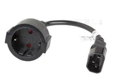 Lanberg CA-C14E-10CC-0018-BK el-ledning Sort 0,18 m C14 forbinder