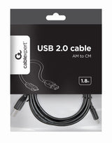 Gembird Kabel / Adapter USB-kabel USB 2.0 1,8 m USB A USB C 0,48 Gbit/sek. Sort