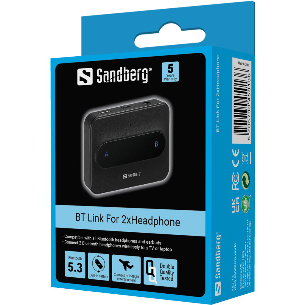Sandberg Bluetooth Link For 2xHeadphone