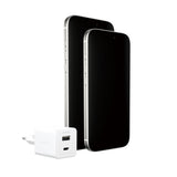 PanzerGlass empower by ® Turbo 35W Oplader inkl. USB-C + USB-A | EU Stik | Silver White
