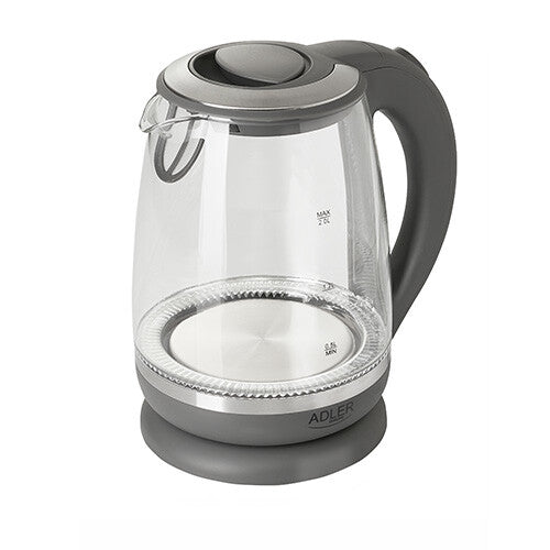 Adler AD 1286 elkedel 2 L 2200 W Grå, Transparent