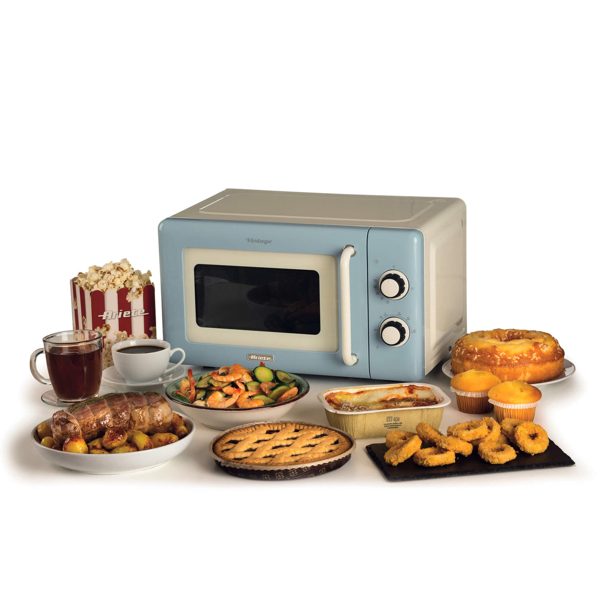 Ariete Vintage Line 3960/05 Lyse Blå Solo mikroovn Bordplade 20 L 800 W
