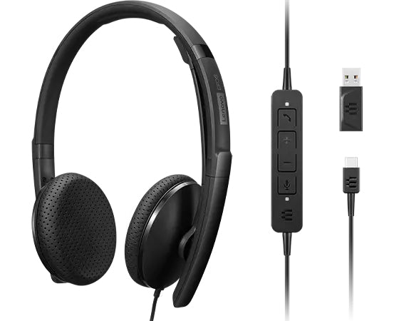 Lenovo 4XD1M39028 hovedtelefoner/headset Ledningsført USB Type-C Sort