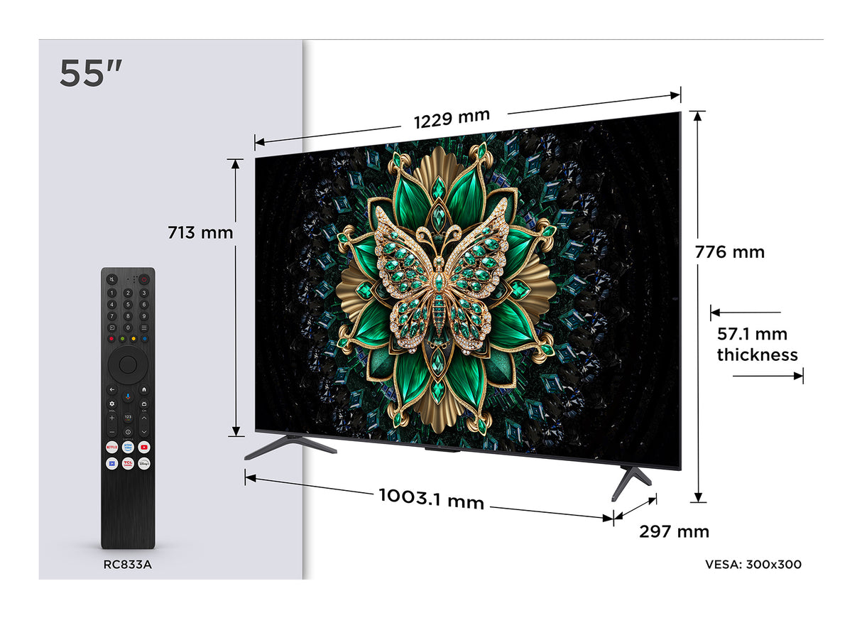 TCL 55C6K QD-Mini LED 4K Google TV