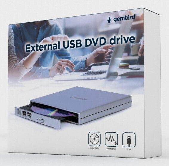 Gembird DVD-USB-021-SV optisk diskdrev Intern DVD±RW Sølv
