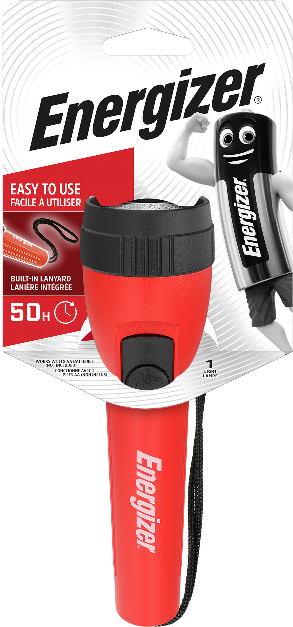 Energizer Light 2AA Rød Hånd lommelygte LED