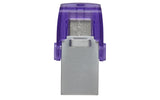 Kingston DataTraveler microDuo 3C 64GB USB 3.2 Gen 1 / USB-C USB stick Lilla Sølv