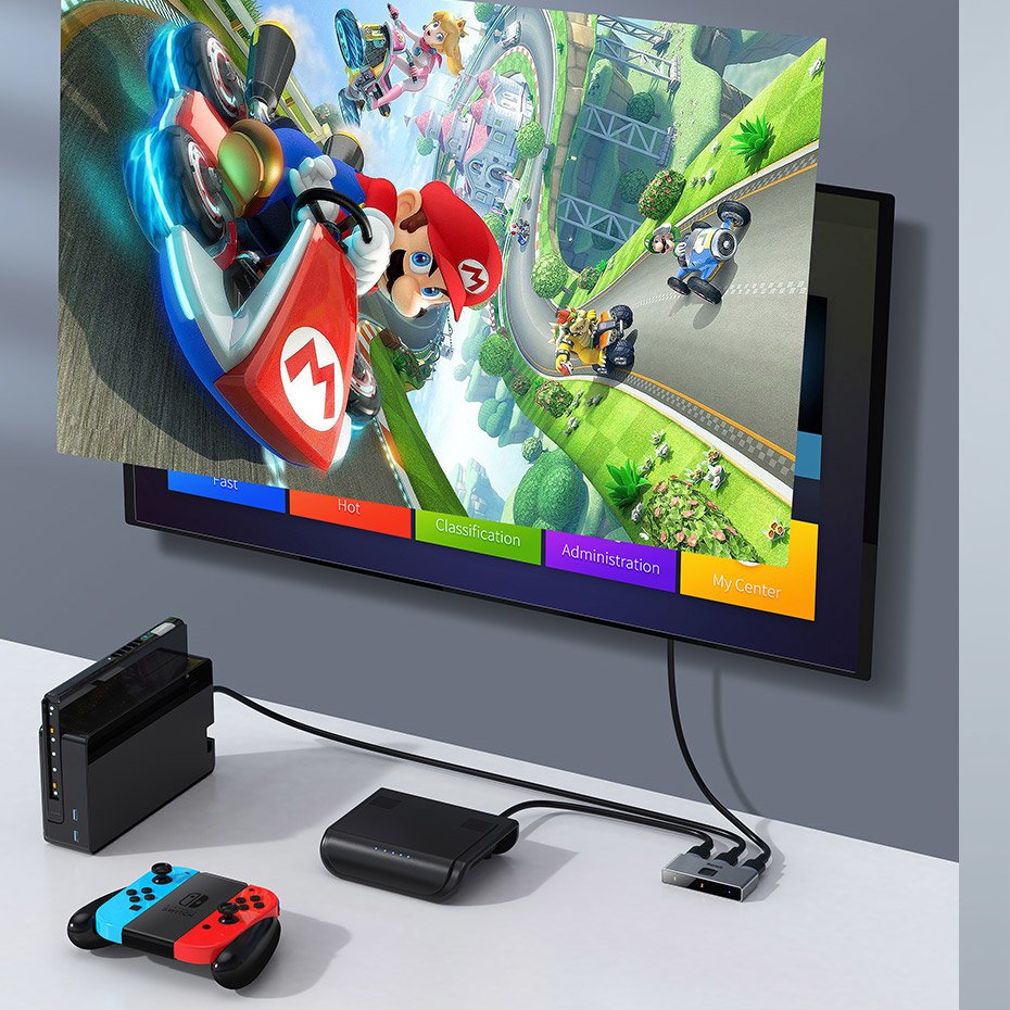 Baseus bidirectional switch splitter switcher HDMI - 2x HDMI 4K / 30 Hz gray (CAHUB-BC0G)