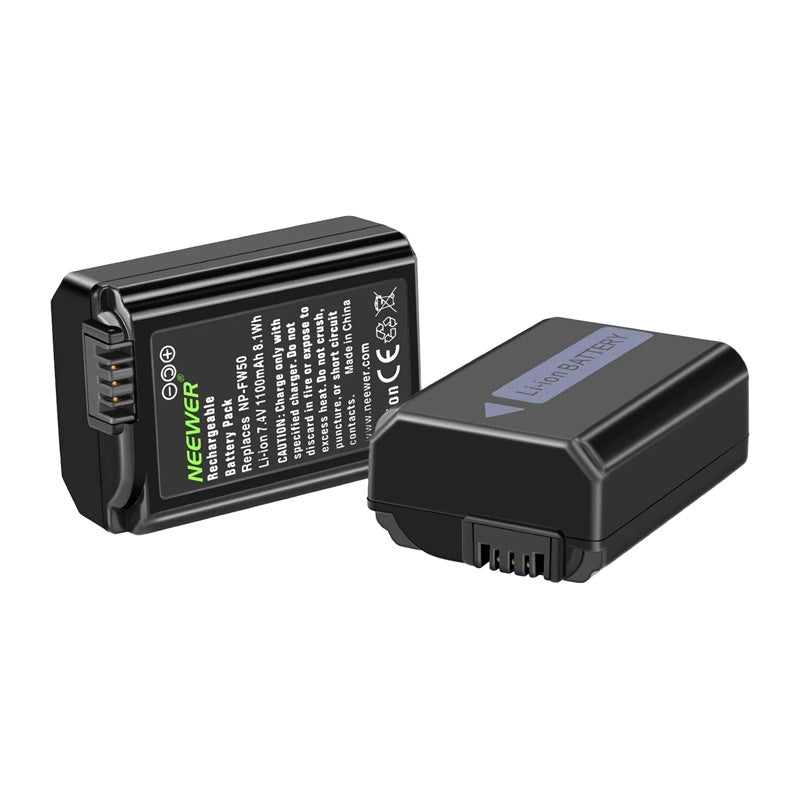Sæt med 2 Sony udskiftning batterier og en NEEWER NP-FW50 oplader
