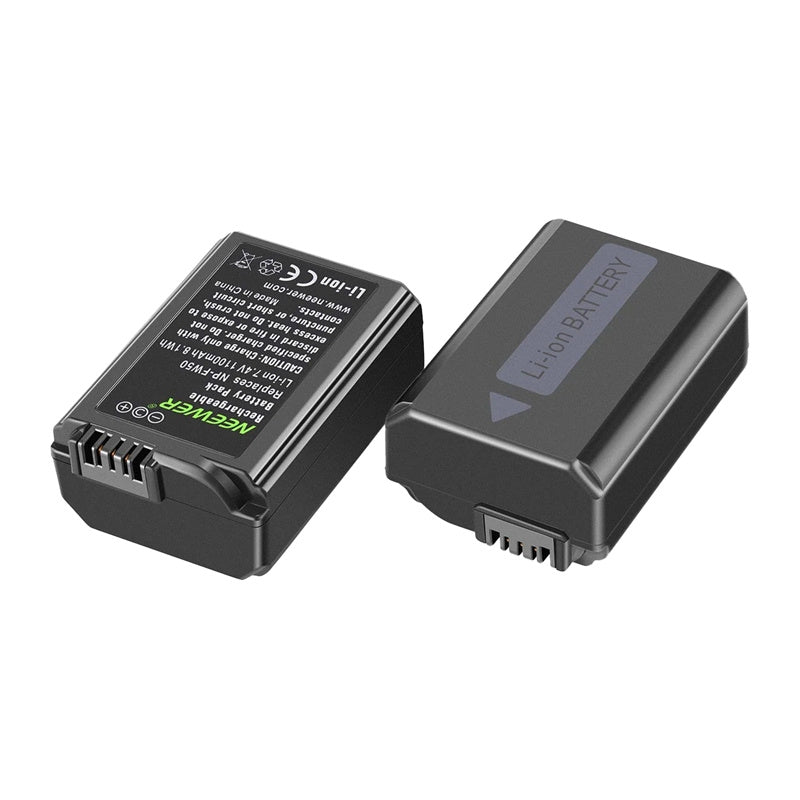 Sæt med 2 Sony udskiftning batterier og en NEEWER NP-FW50 oplader