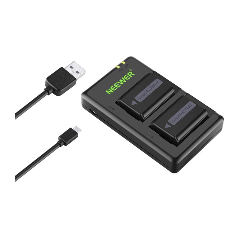 Sæt med 2 Sony udskiftning batterier og en NEEWER NP-FW50 oplader