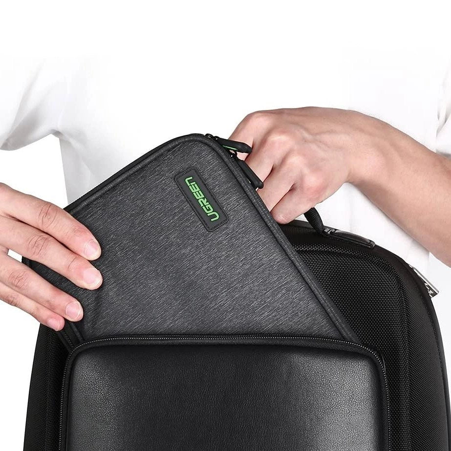 Grøn kasse til harddisk HDD SSD telefonkabler tilbehør 24,5 x 17,5 x 5 cm grå (50147 LP149)