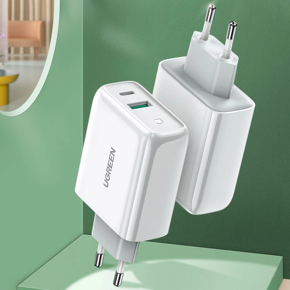 Ugreen Fast USB Type C / USB Wall Charger 36 W Quick Charge 4.0 Power Delivery hvid (60468 CD170)