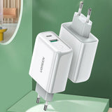 Ugreen Fast USB Type C / USB Wall Charger 36 W Quick Charge 4.0 Power Delivery hvid (60468 CD170)
