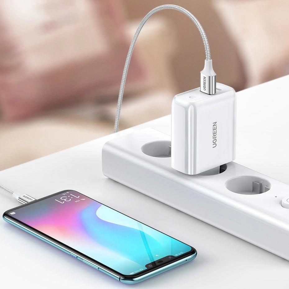 Ugreen Fast USB Type C / USB Wall Charger 36 W Quick Charge 4.0 Power Delivery hvid (60468 CD170)