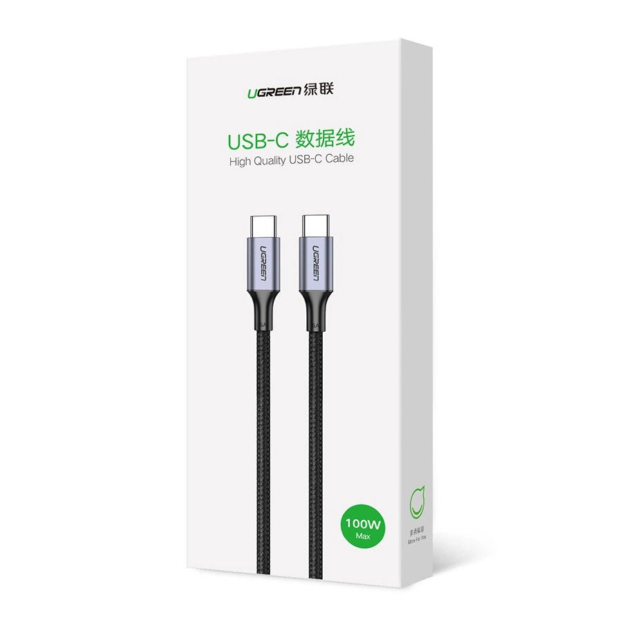 Ugreen US316 70427 USB-C - USB-C PD QC FCP kabel 100W 5A 480Mb/s 1m - grå