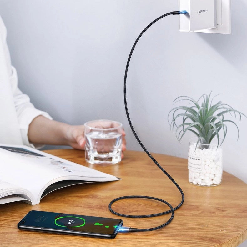 Ugreen US316 70427 USB-C - USB-C PD QC FCP kabel 100W 5A 480Mb/s 1m - grå