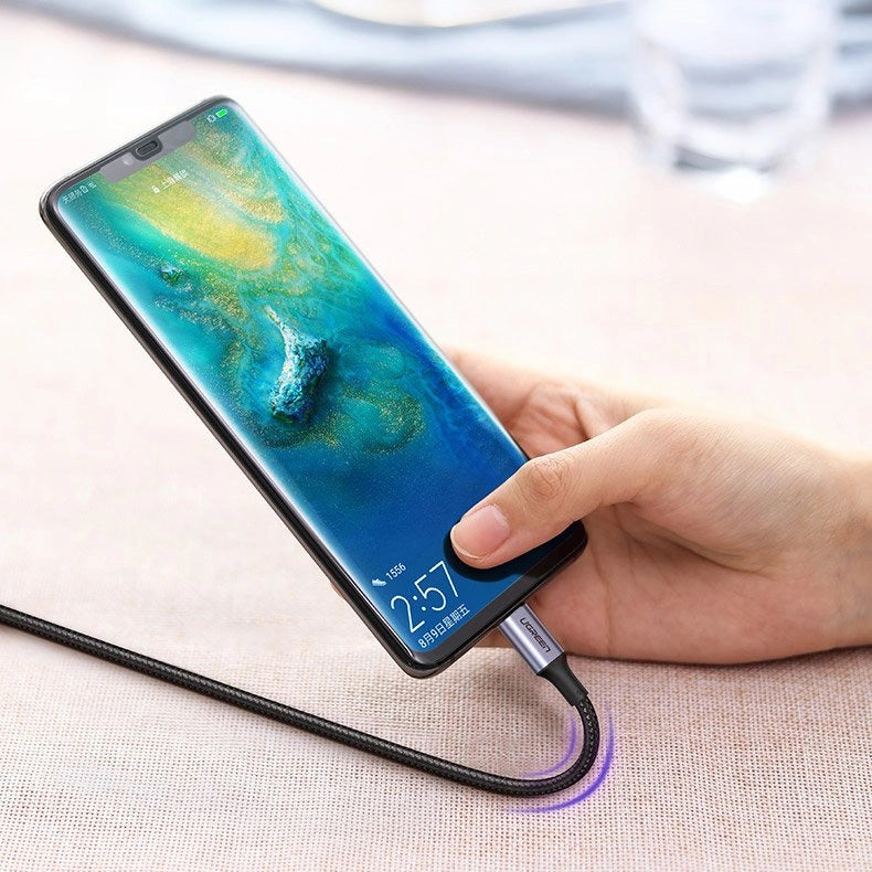 Ugreen US316 70427 USB-C - USB-C PD QC FCP kabel 100W 5A 480Mb/s 1m - grå