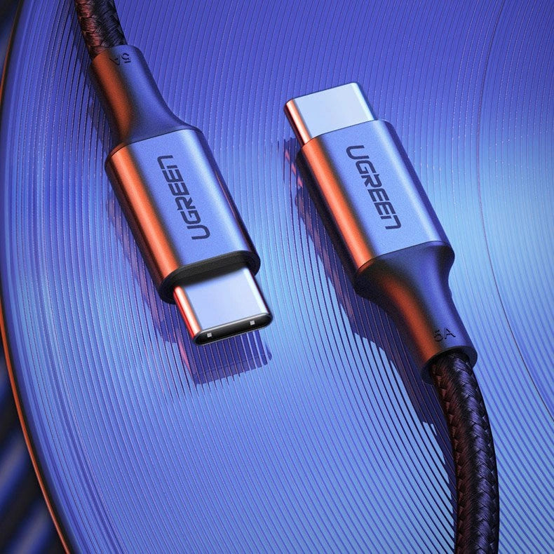 Ugreen US316 70427 USB-C - USB-C PD QC FCP kabel 100W 5A 480Mb/s 1m - grå