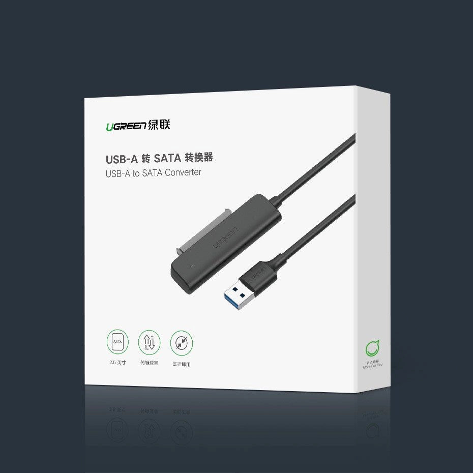 Ugreen adapter HDD SSD 2.5'' SATA III 3.0 - USB 3.2 Gen 1 (USB 5 Gbps) sort (70609 CM321)