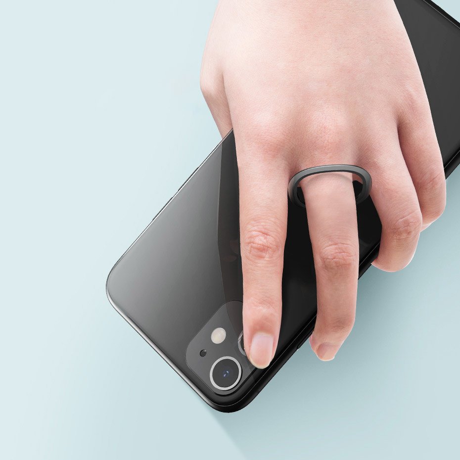 Baseus ultrathin selvklæbende ringholder telefonstativ sølv (SUYB-0S)