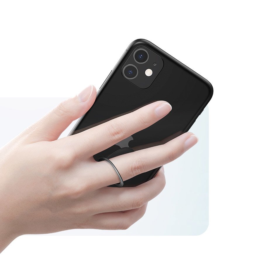Baseus ultrathin selvklæbende ringholder telefonstativ sølv (SUYB-0S)