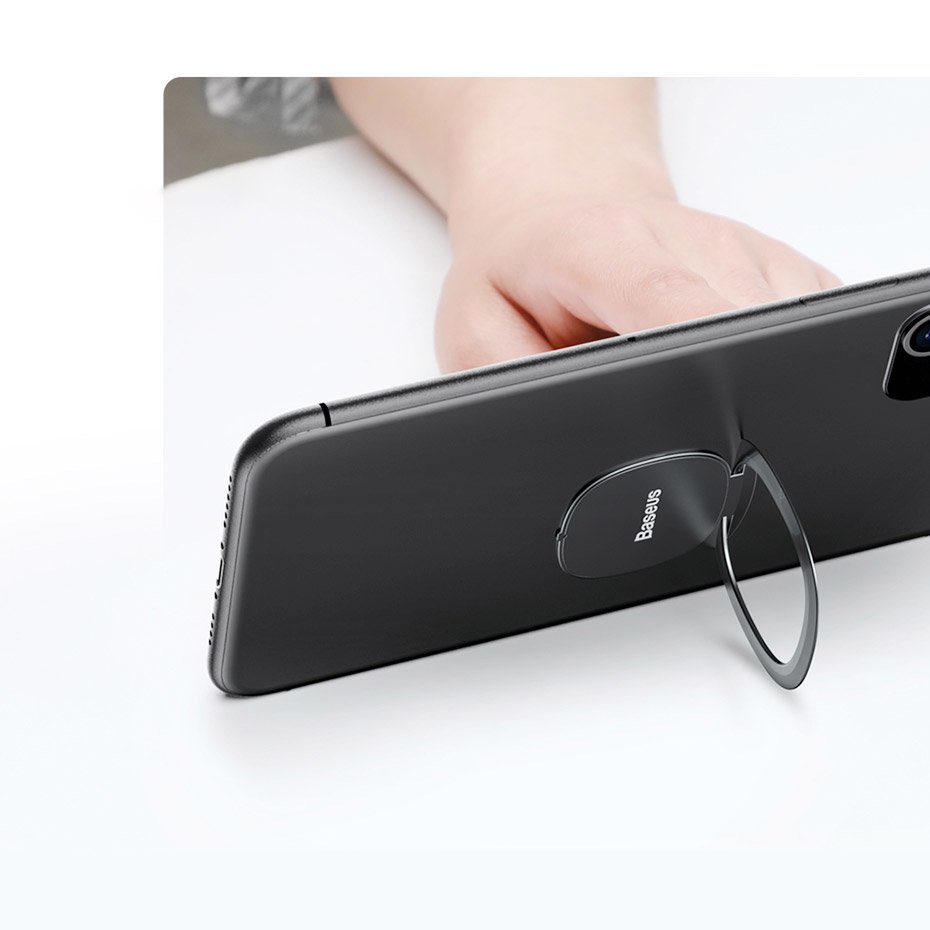 Baseus ultrathin selvklæbende ringholder telefonstativ sølv (SUYB-0S)