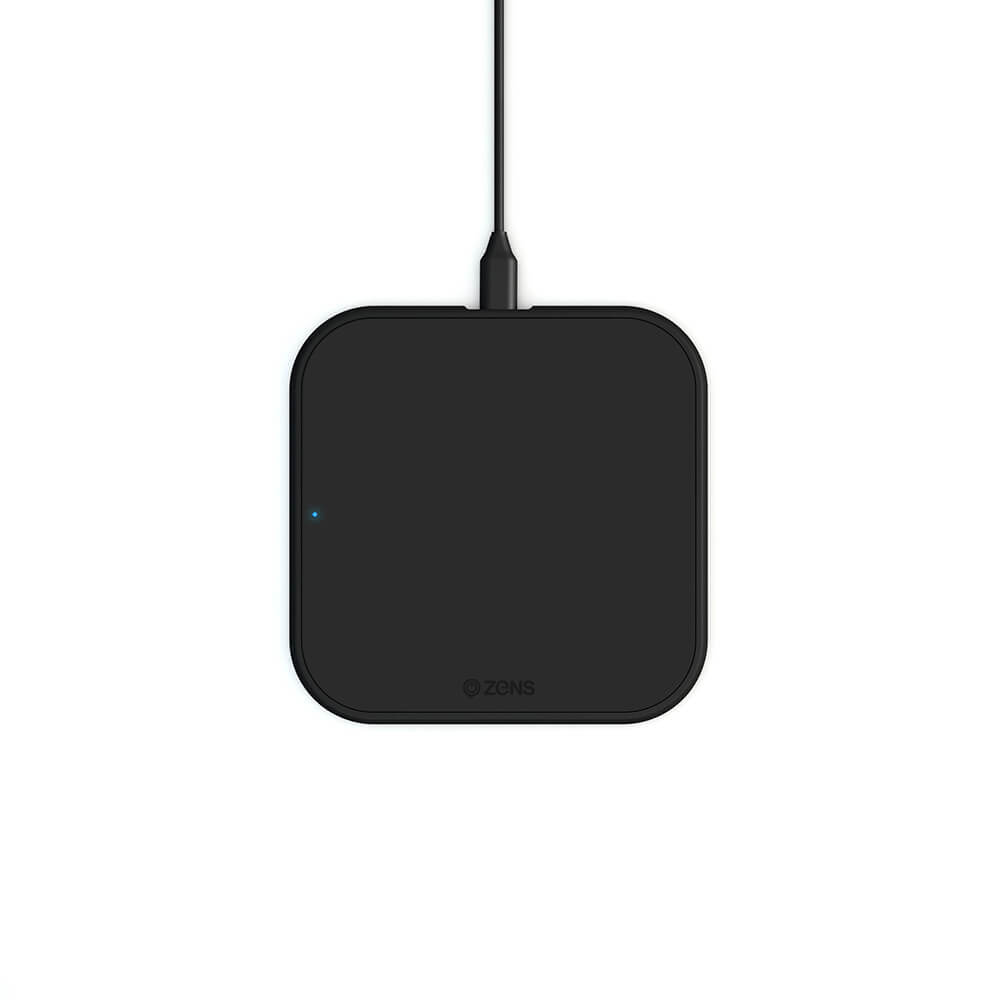 Zens Essential Single Lader Qi 10 W Sort 5mm Slim (Apple + Samsung Qc)