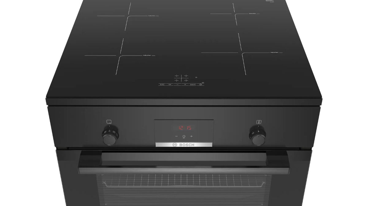 Bosch Serie 4 HLN39A060U komfur og ovn Fritstående komfur Elektrisk Zone induktionskogeplade Sort
