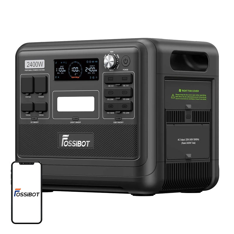 FOSSIBOT F2400 2400W Ladestation (sort)